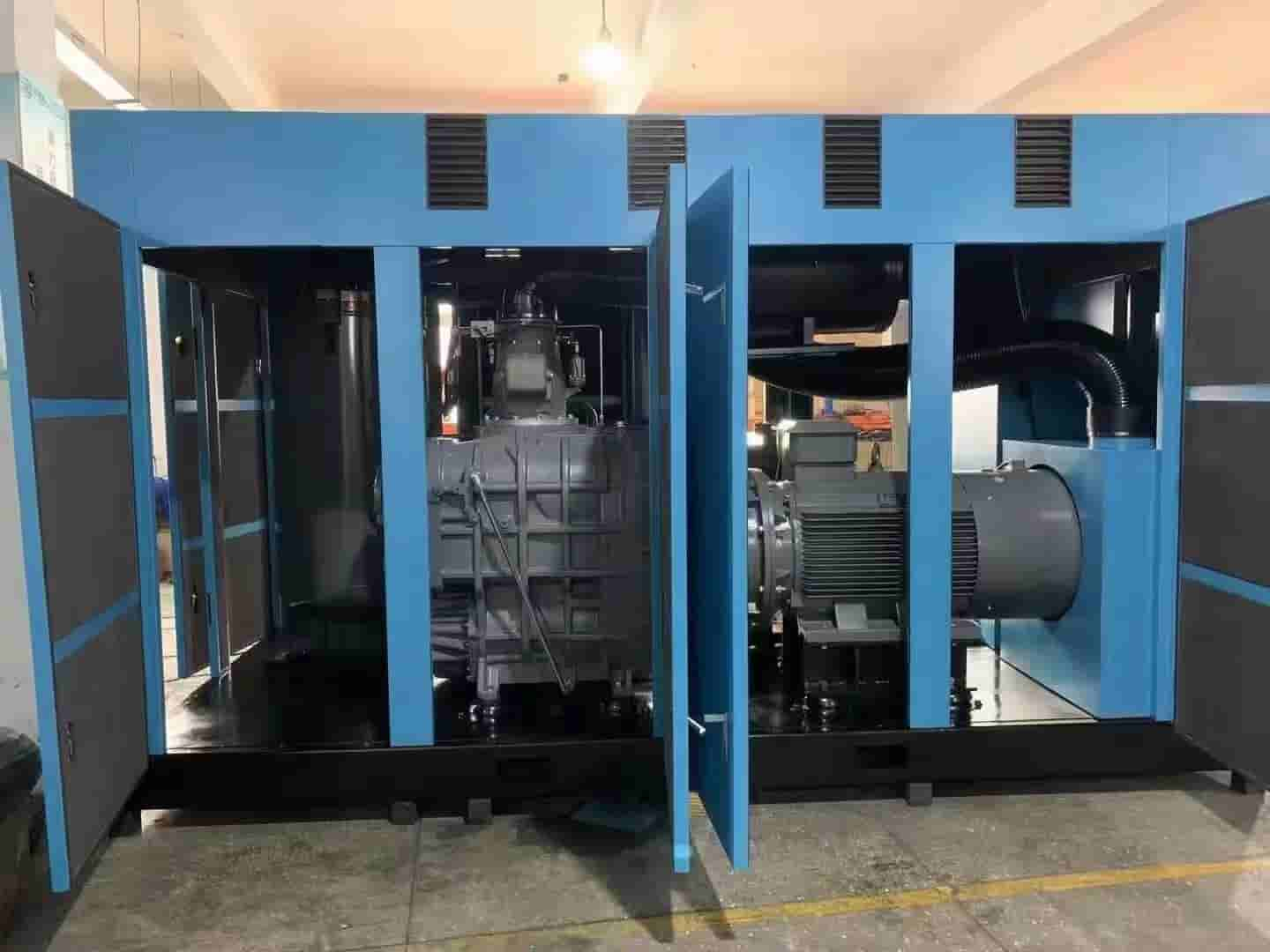 Permanent magnet two-stage compression inverter screw machine